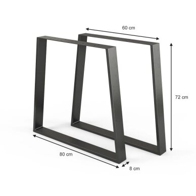Metalinės stalo kojos 72 cm, 2 vnt 5