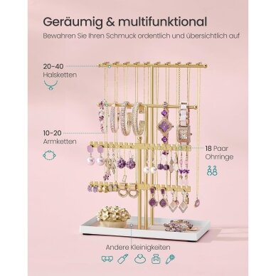 Metalinis auksinis papuošalų stovas 3 Metalinis auksinis papuošalų stovas 3