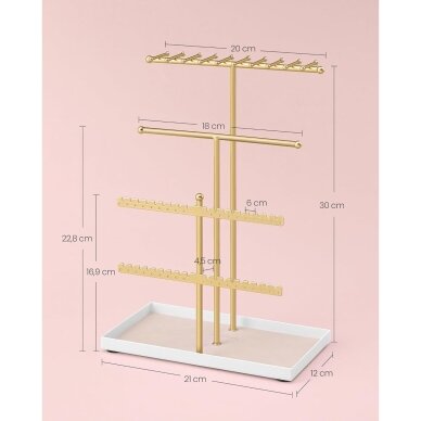 Metalinis auksinis papuošalų stovas 4 Metalinis auksinis papuošalų stovas 4