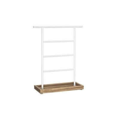 Metalinis baltas papuošalų stovas Metalinis baltas papuošalų stovas
