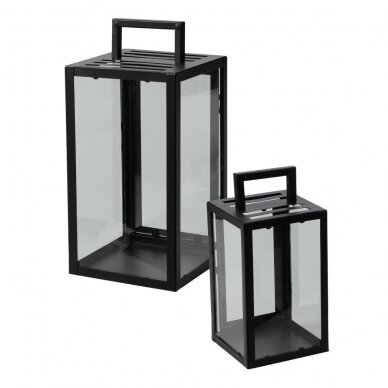 Metalinis juodas žibintas, 32 cm 1 Metalinis juodas žibintas, 32 cm 1