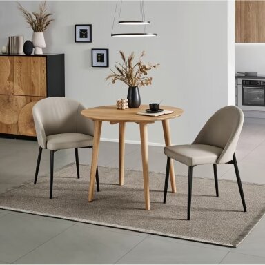 LIVETASTIC bukmedžio medienos valgomojo stalas, 75 x Ø 90 cm