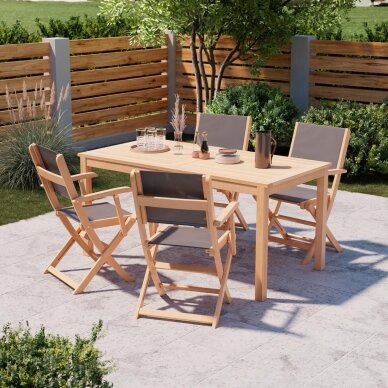 AMBIA GARDEN akacijos medienos stalas, 75 x 140 x 80 cm 1
