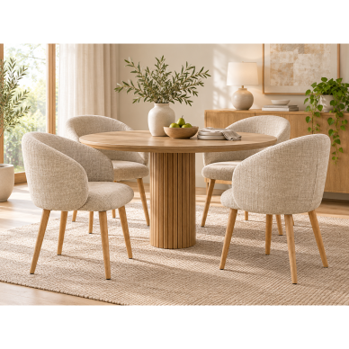 MID.YOU modernios šenilinio audinio valgomojo kėdės, 2 vnt 1 MID.YOU modernios šenilinio audinio valgomojo kėdės, 2 vnt 1