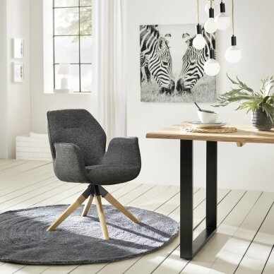MID.YOU modernios tekstilinės valgomojo kėdės, besisukančios 360°, 2 vnt 1