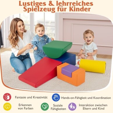 Minkštos vaikiškos laipiojimo kaladėlės, 6 vnt 4 Minkštos vaikiškos laipiojimo kaladėlės, 6 vnt 4