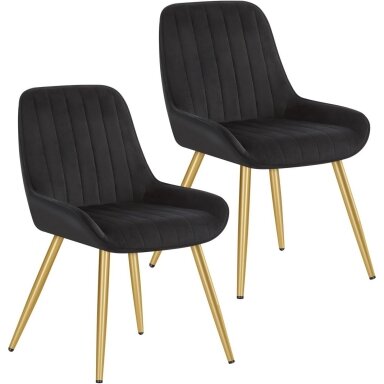 Modernios aksominės valgomojo kėdės, 2 vnt