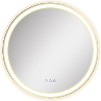 Veidrodis su LED apšvietimu ir nerasojimo funkcija, Ø 51 cm