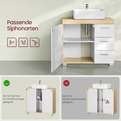 Moderni pastatoma praustuvo spintelė su stalčiais 3