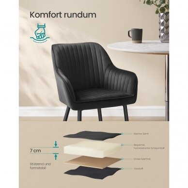 Moderni aksominė valgomojo kėdė 4