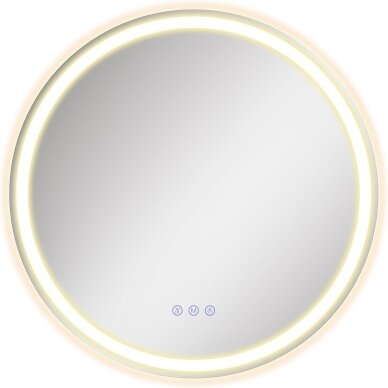 Veidrodis su LED apšvietimu ir nerasojimo funkcija, Ø 51 cm Veidrodis su LED apšvietimu ir nerasojimo funkcija, Ø 51 cm