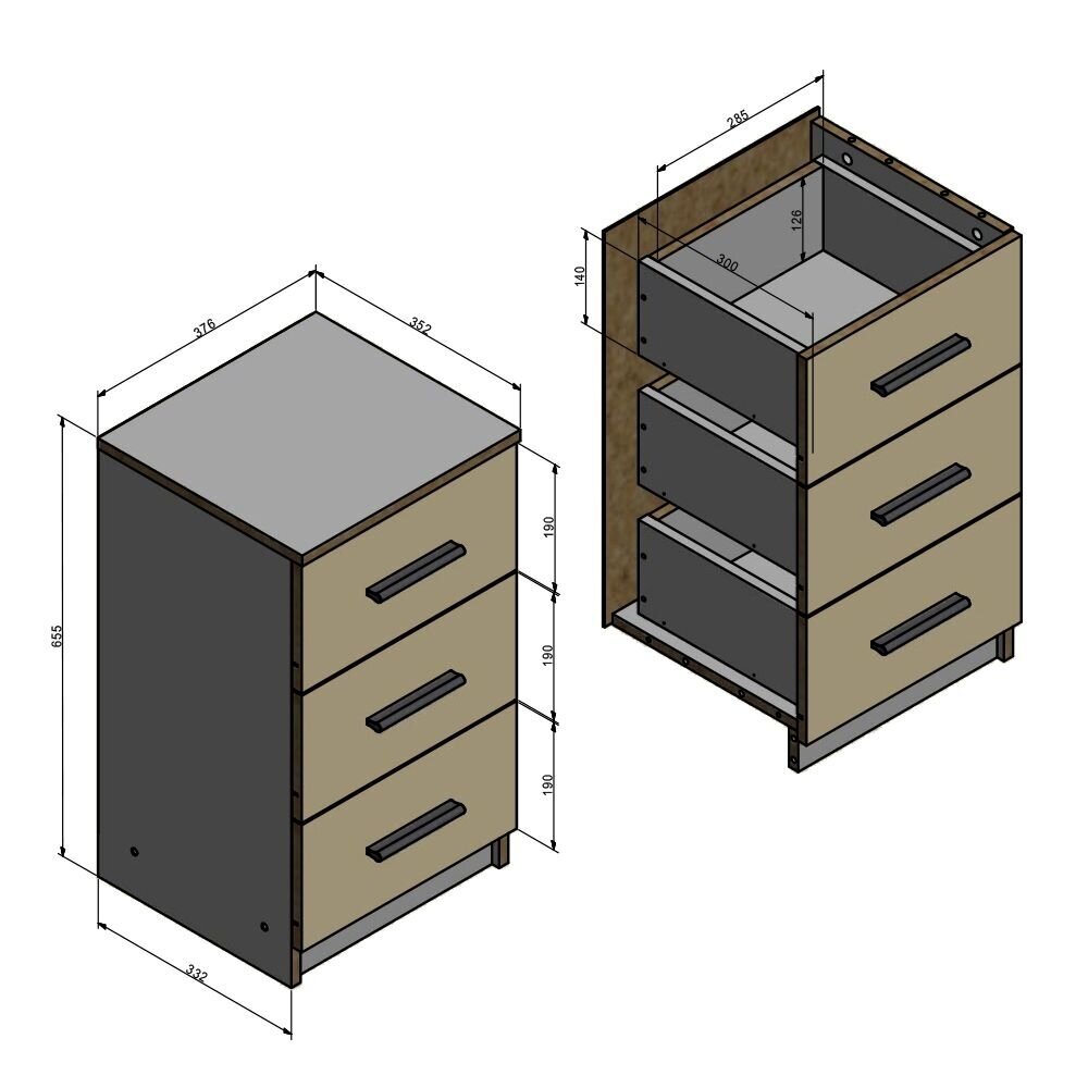 Naktinė spintelė BX-BETT 4 Naktinė spintelė BX-BETT 4