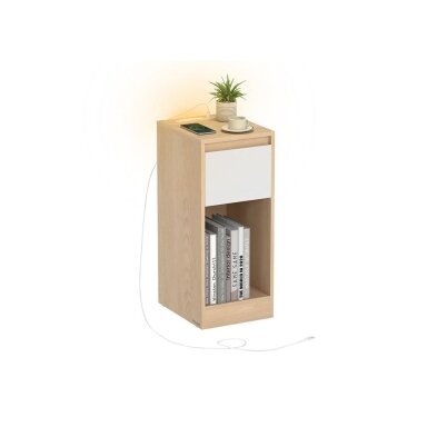 Naktinė spintelė su LED apšvietimu ir USB lizdais