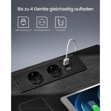 Naktinė spintelė su LED apšvietimu ir elektros lizdais 4 Naktinė spintelė su LED apšvietimu ir elektros lizdais 4