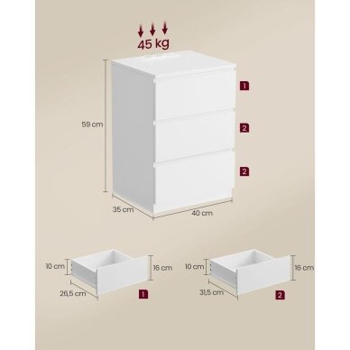 Naktinės spintelės su stalčiais ir elektros lizdais, 2 vnt 7 Naktinės spintelės su stalčiais ir elektros lizdais, 2 vnt 7