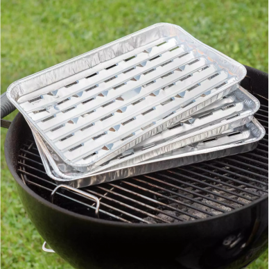 BBQ aliuminio folijos padėklų rinkinys griliui, 10 vnt 1