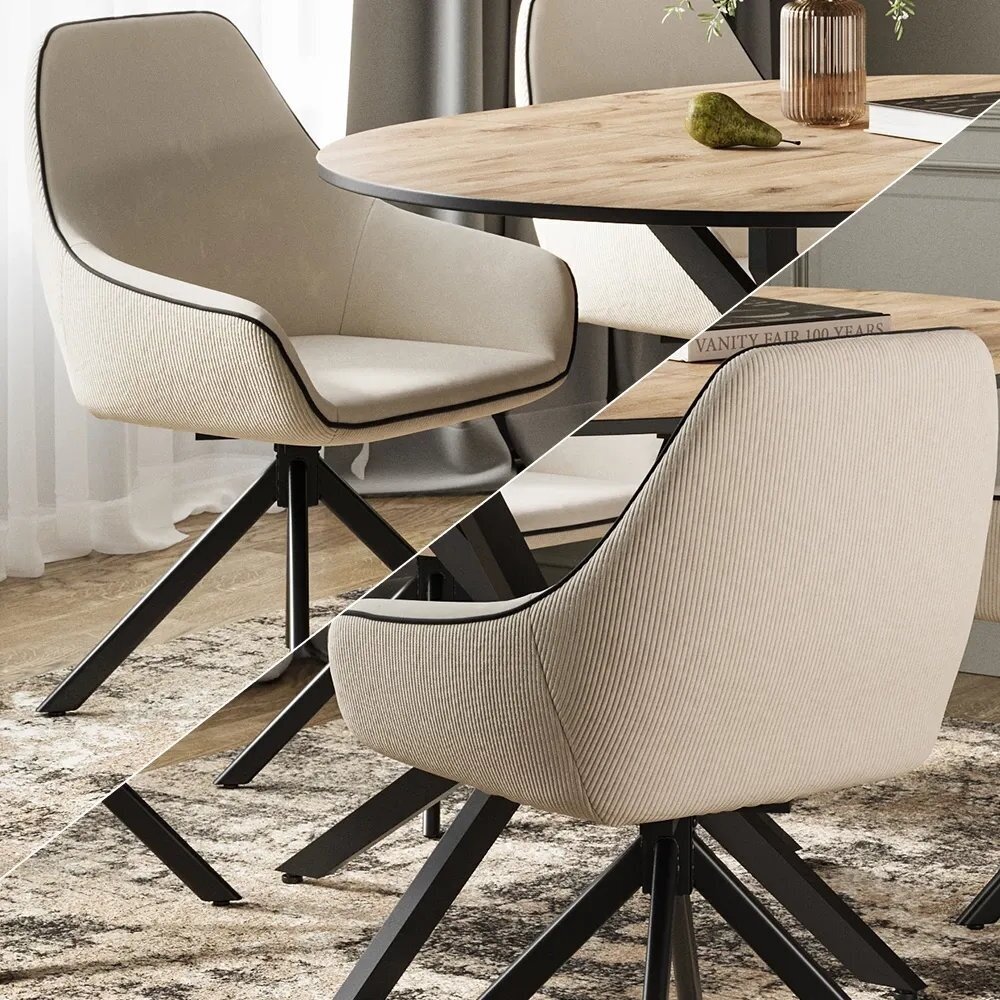 Aksominė valgomojo kėdė ELEGANZA, besisukanti 180° 2 Aksominė valgomojo kėdė ELEGANZA, besisukanti 180° 2