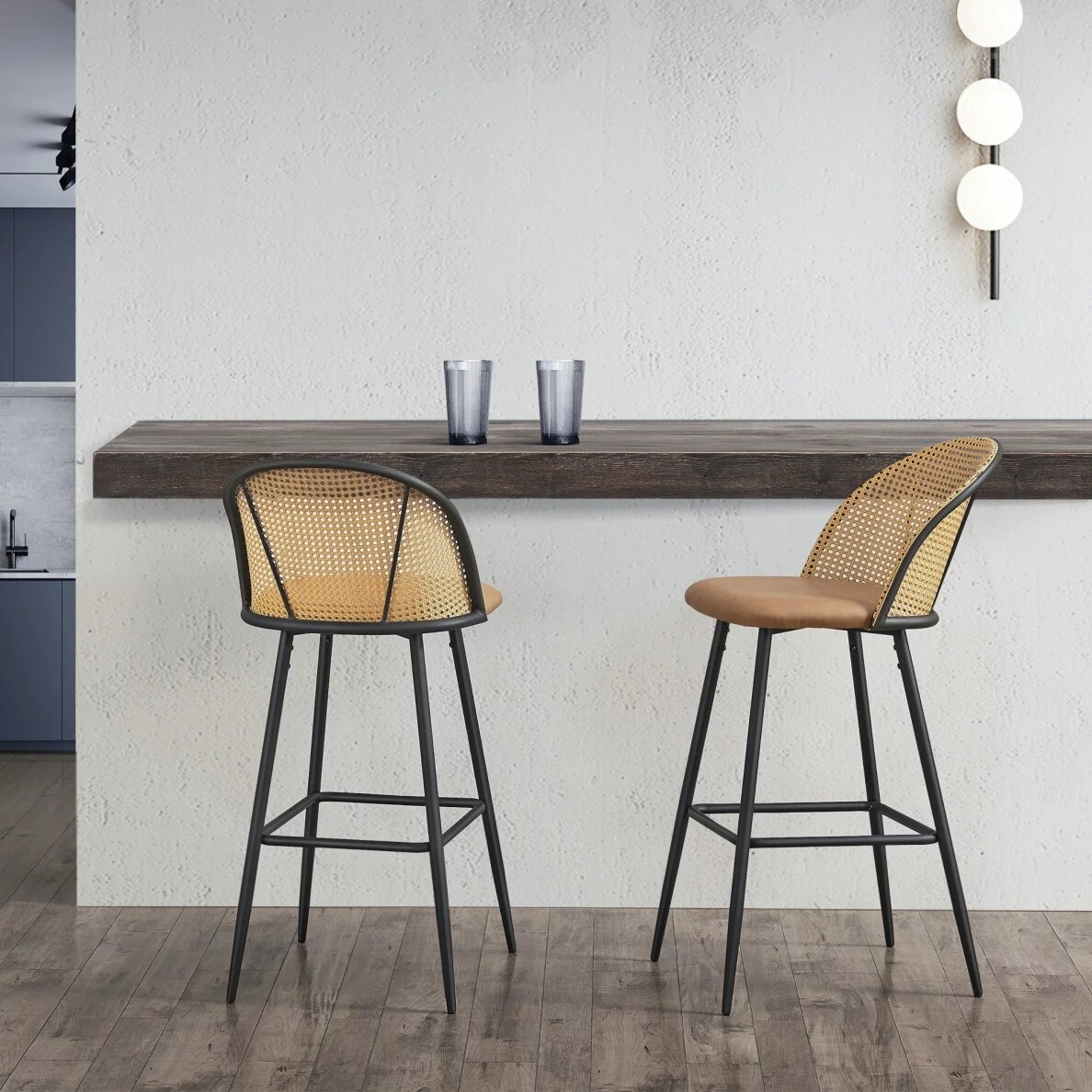 EN.CASA Boho stiliaus baro kėdės, 2 vnt 1