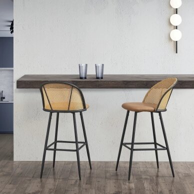 EN.CASA Boho stiliaus baro kėdės, 2 vnt 1 EN.CASA Boho stiliaus baro kėdės, 2 vnt 1