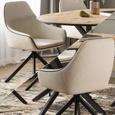 Aksominė valgomojo kėdė ELEGANZA, besisukanti 180° 2 Aksominė valgomojo kėdė ELEGANZA, besisukanti 180° 2