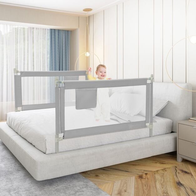 Nuleidžiama lovos apsauga nuo iškritimo, 145 x 72,5/101,5 cm 1 Nuleidžiama lovos apsauga nuo iškritimo, 145 x 72,5/101,5 cm 1