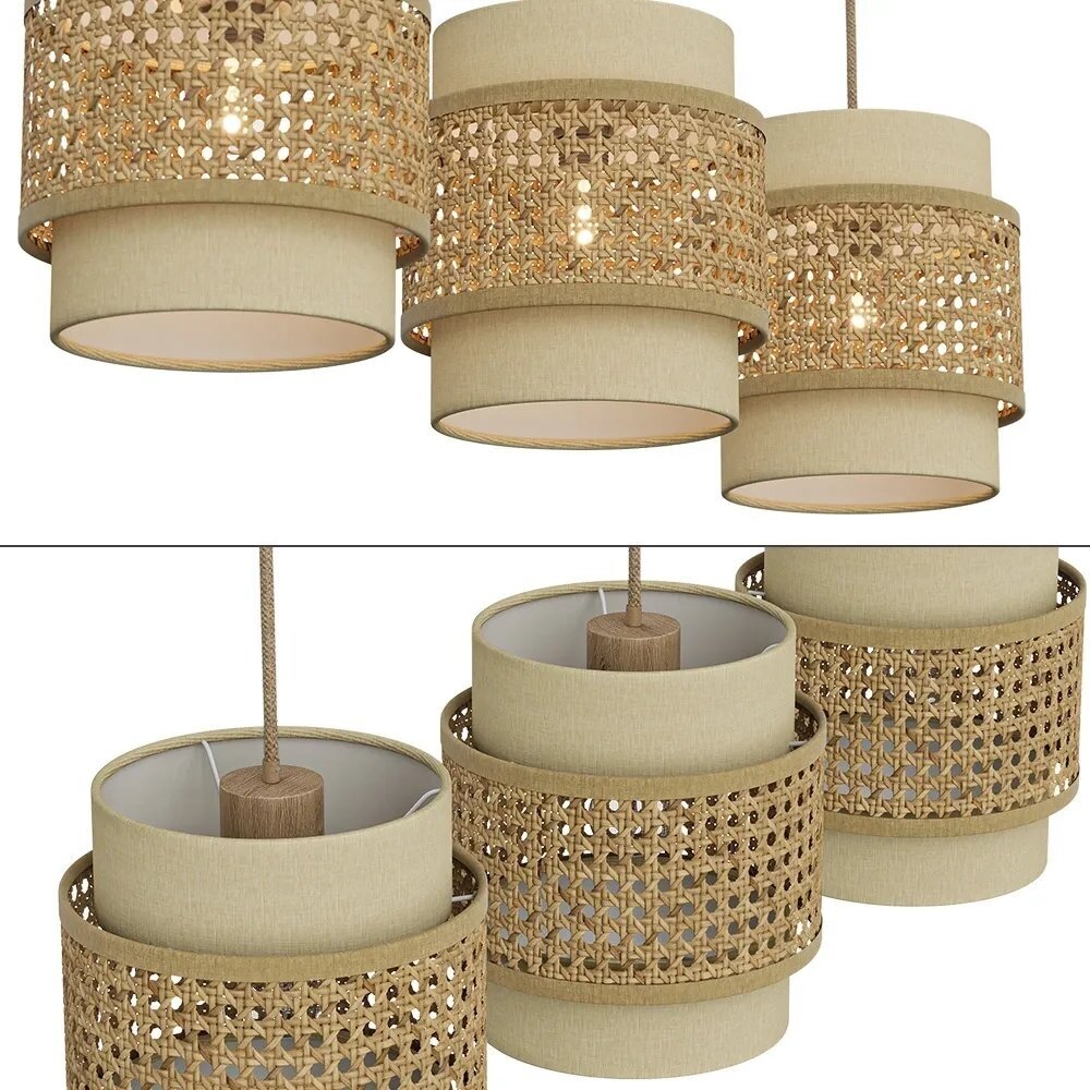 Pakabinamas Boho stiliaus šviestuvas MORTEN, 3 x Ø 20 cm, 60 W 5 Pakabinamas Boho stiliaus šviestuvas MORTEN, 3 x Ø 20 cm, 60 W 5
