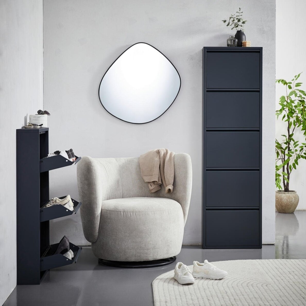 CARRYHOME pastatoma metalinė batų lentyna su stalčiais 1