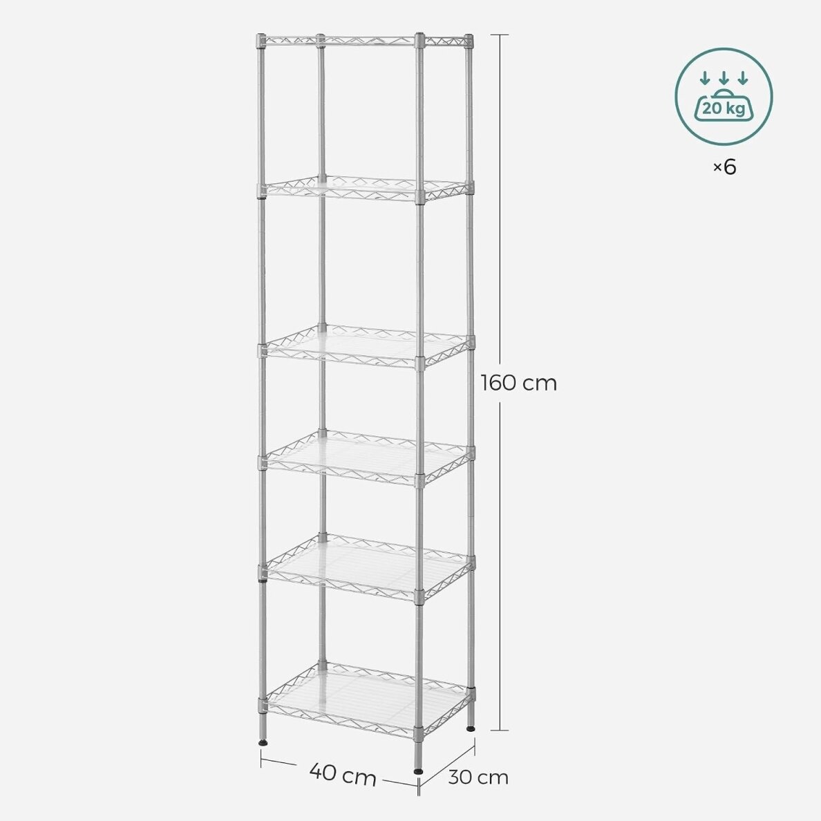 Pastatoma metalinė 6 pakopų lentyna 6
