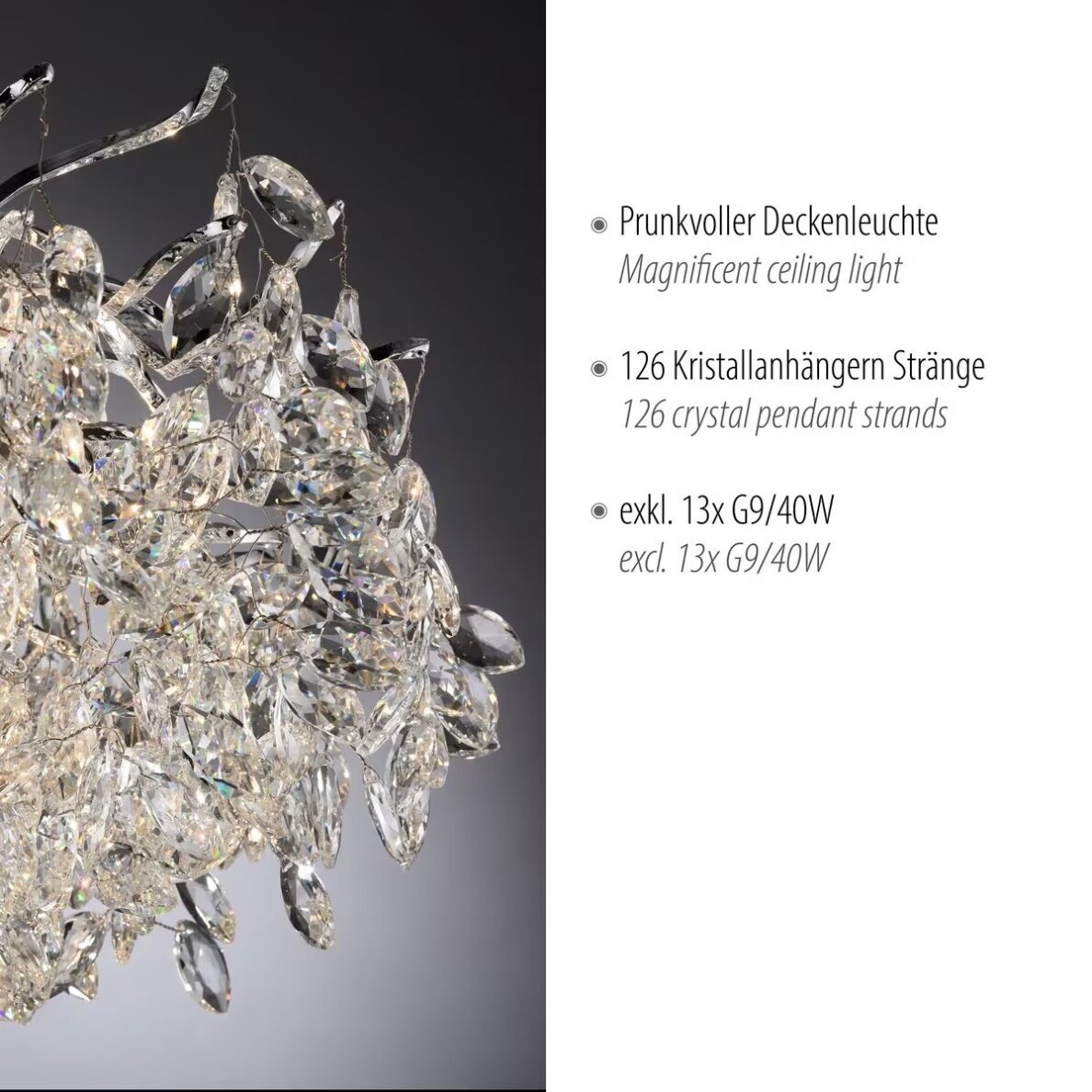 PAUL NEUHAUS RICICLE pakabinamas lubinis šviestuvas su krištolo detalėmis, Ø 80 cm 6 PAUL NEUHAUS RICICLE pakabinamas lubinis šviestuvas su krištolo detalėmis, Ø 80 cm 6