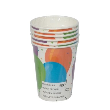 PARTY CASA popieriniai vienkartiniai puodeliai, 266 ml, 6 vnt
