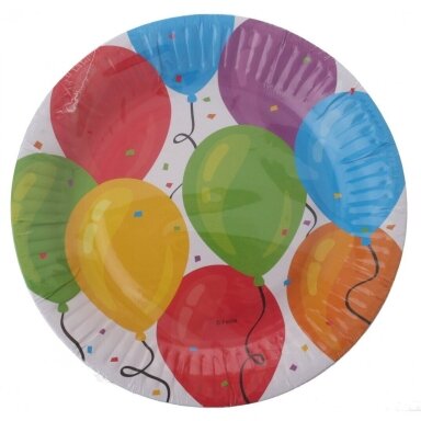 PARTY CASA popierinės vienkartinės lėkštės, Ø23cm, 6 vnt
