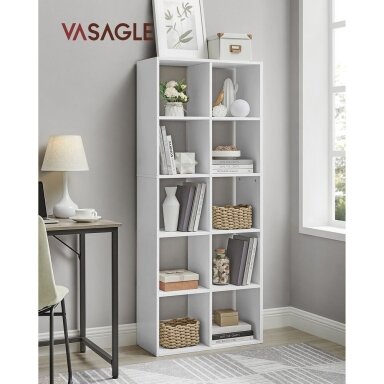 Pastatoma balta 10 skyrių lentyna