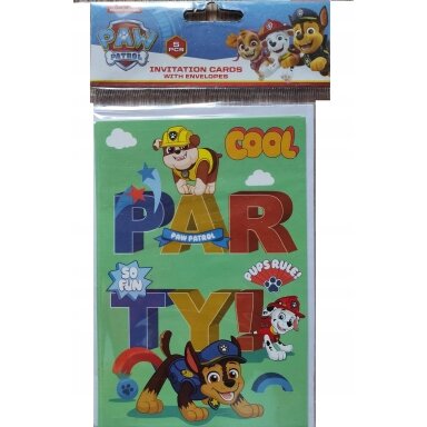 ''Paw Patrol'' gimtadienio kvietimai su vokais, 5 vnt