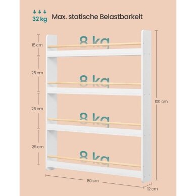 Itin siaura pakabinama 4 pakopų lentyna 7
