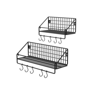Industrinio stiliaus pakabinamos metalinės lentynos, 2 vnt Industrinio stiliaus pakabinamos metalinės lentynos, 2 vnt