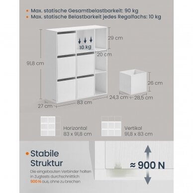 Pastatoma 9 skyrių lentyna su tekstilinėmis daiktadėžėmis 5 Pastatoma 9 skyrių lentyna su tekstilinėmis daiktadėžėmis 5