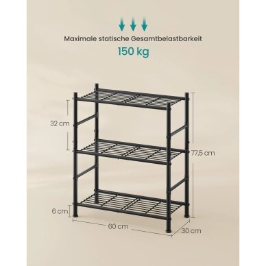 Pastatoma metalinė 3 pakopų lentyna 6 Pastatoma metalinė 3 pakopų lentyna 6