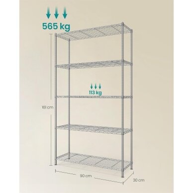 Pastatoma metalinė 5 pakopų lentyna 5 Pastatoma metalinė 5 pakopų lentyna 5