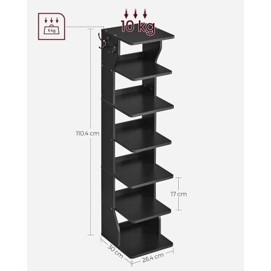 Pastatoma siaura 6 pakopų lentyna 5