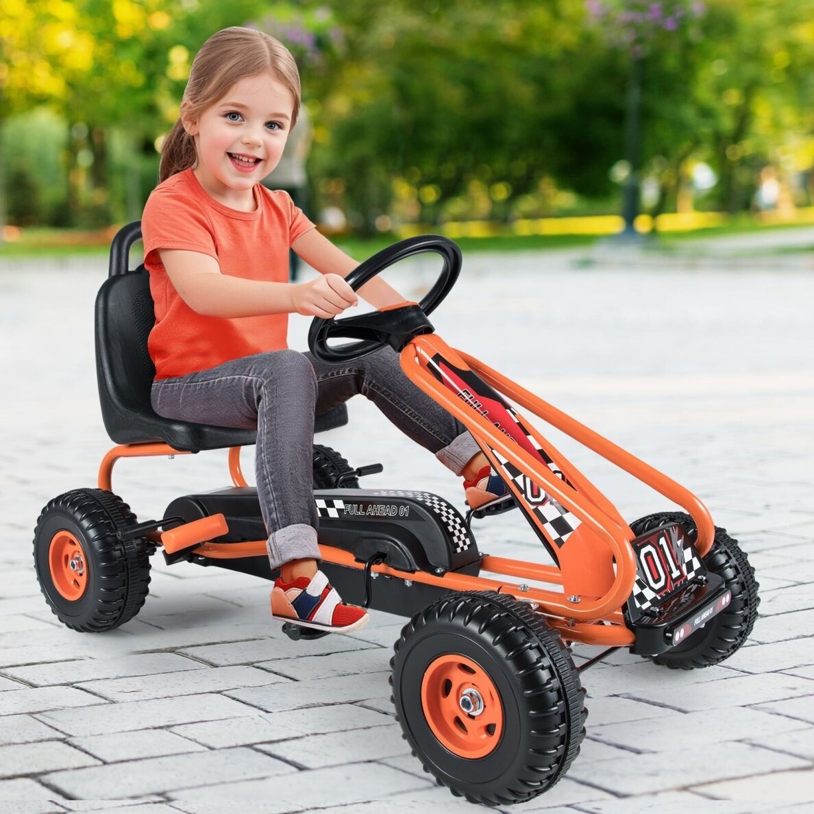 Pedalais minamas kartingas su reguliuojama sėdyne, iki 30 kg 1 Pedalais minamas kartingas su reguliuojama sėdyne, iki 30 kg 1