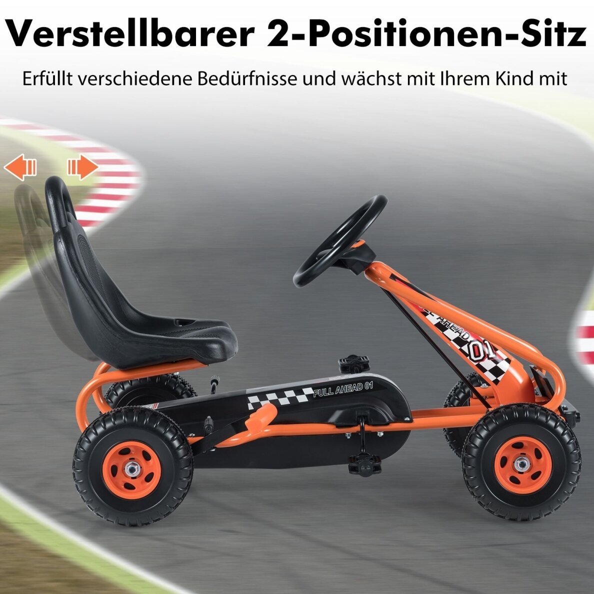 Pedalais minamas kartingas su reguliuojama sėdyne, iki 30 kg 2 Pedalais minamas kartingas su reguliuojama sėdyne, iki 30 kg 2