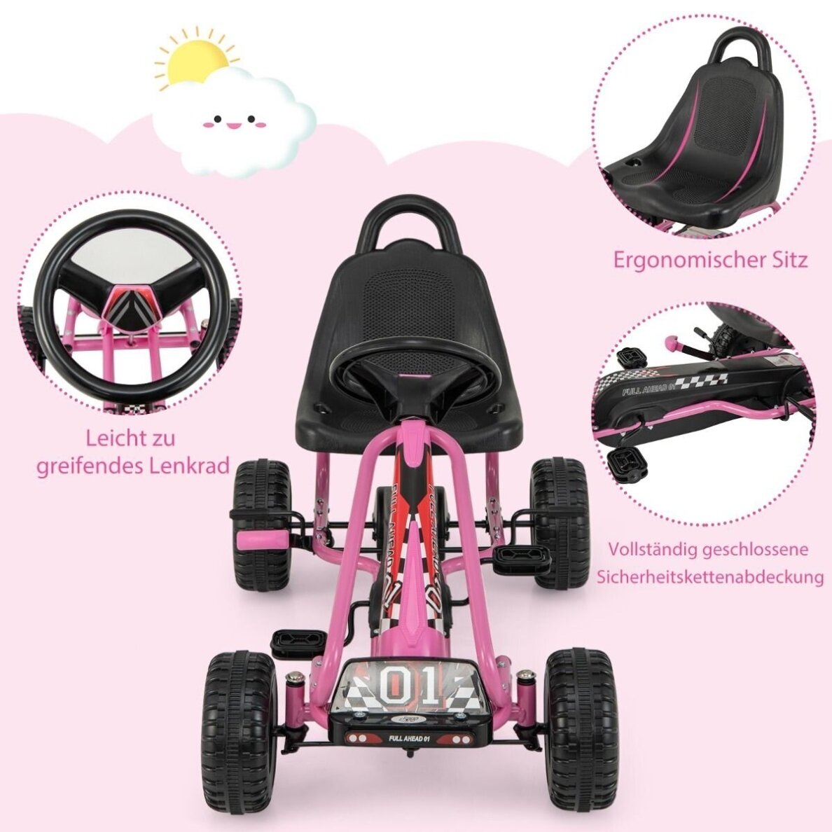 Pedalais minamas kartingas su reguliuojama sėdyne, iki 30 kg 2 Pedalais minamas kartingas su reguliuojama sėdyne, iki 30 kg 2