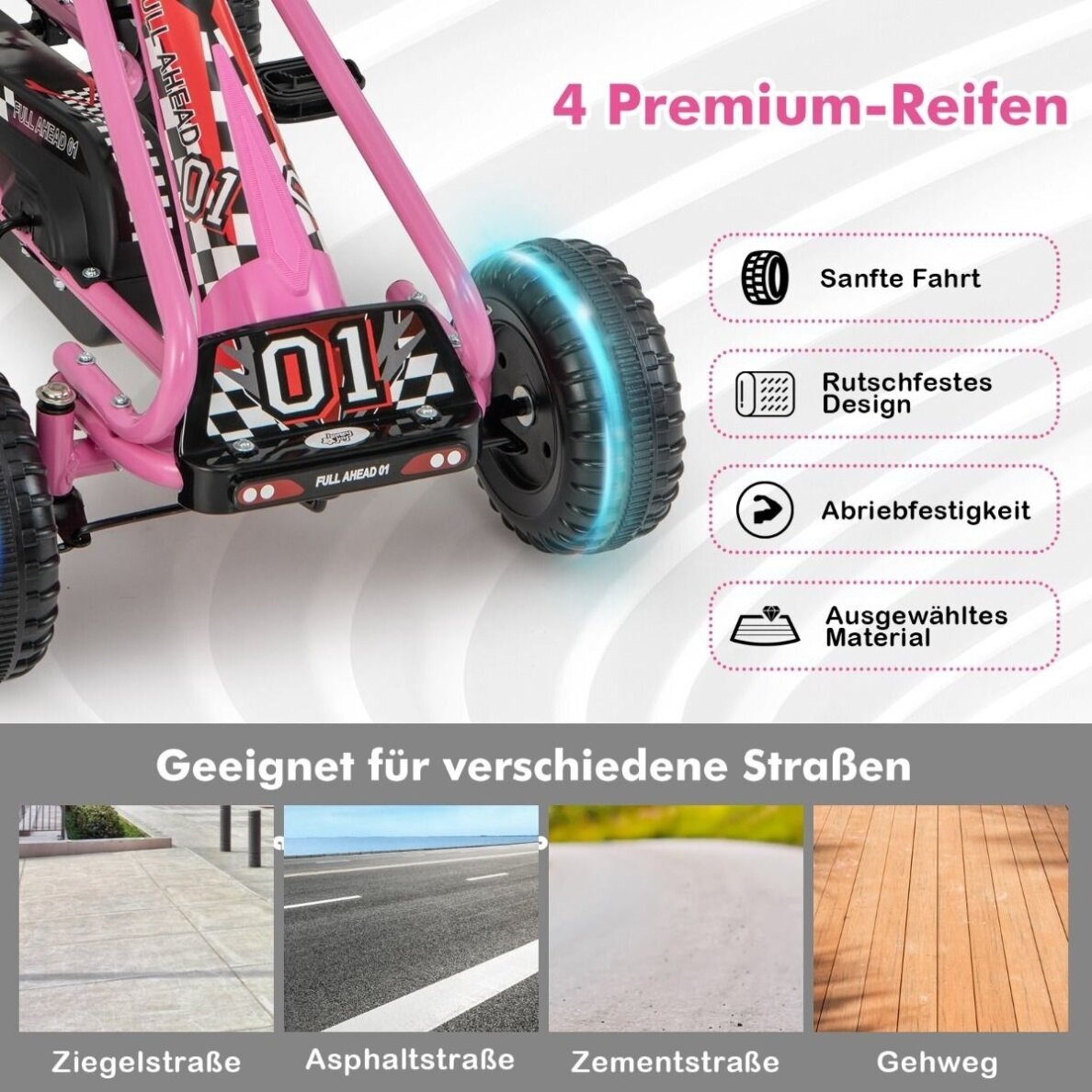 Pedalais minamas kartingas su reguliuojama sėdyne, iki 30 kg 5
