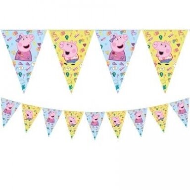 "Peppa Pig" šventinė vėliavėlių juosta, 4,3 m