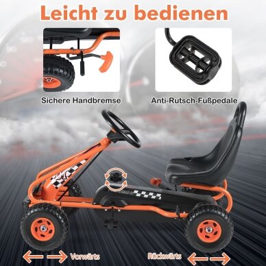 Pedalais minamas kartingas su reguliuojama sėdyne, iki 30 kg 4 Pedalais minamas kartingas su reguliuojama sėdyne, iki 30 kg 4