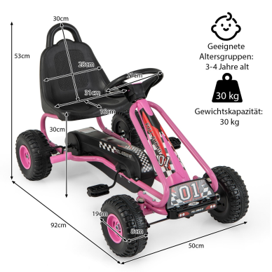 Pedalais minamas kartingas su reguliuojama sėdyne, iki 30 kg 6 Pedalais minamas kartingas su reguliuojama sėdyne, iki 30 kg 6