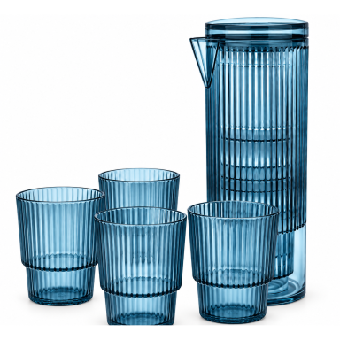 Plastikinis ąsotis su 4 stiklinėmis, 1,1 l