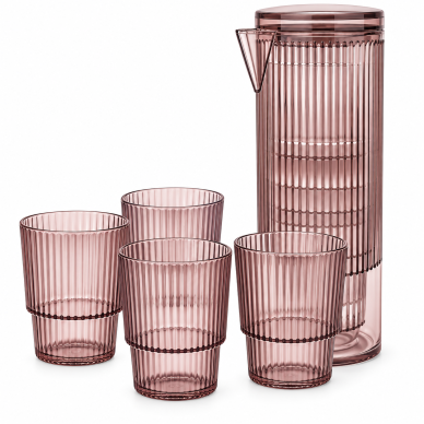 Plastikinis ąsotis su 4 stiklinėmis, 1,1 l