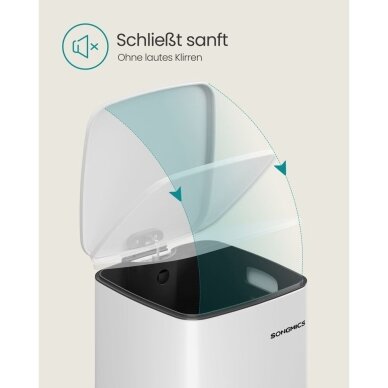 Plieninė šiukšliadėžė su švelnaus užsidarymo mechanizmu, 30 l 3 Plieninė šiukšliadėžė su švelnaus užsidarymo mechanizmu, 30 l 3