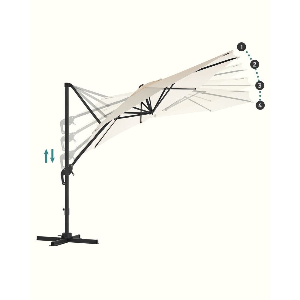 Reguliuojamas lauko skėtis su stovu, Ø 300 cm (Ekspozicinė prekė) 4 Reguliuojamas lauko skėtis su stovu, Ø 300 cm (Ekspozicinė prekė) 4